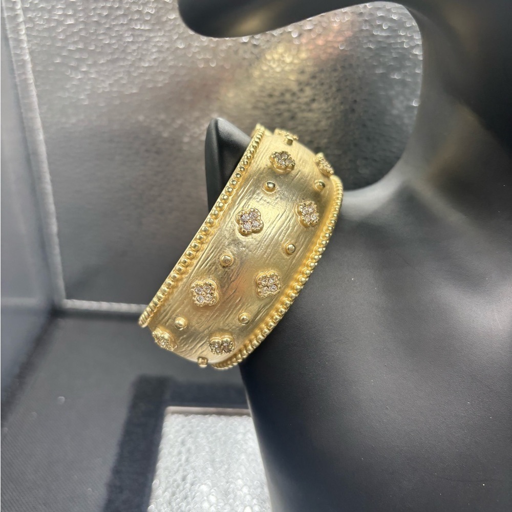 Gold Textured Cuff Bangle